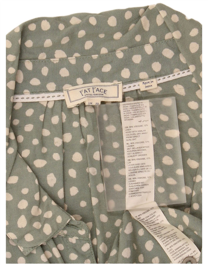 FAT FACE Chemisier à nouer sur le devant pour femme UK 20 2XL Vert à pois