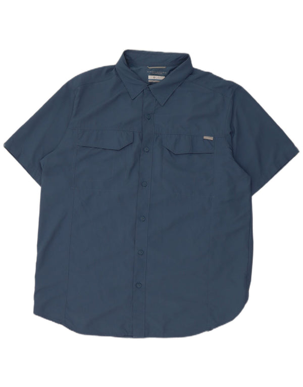 Columbia Chemise à Manches Courtes Omni-Shade Homme Large Bleu Nylon