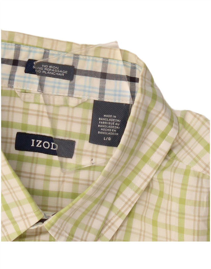 Izod Chemise à carreaux coupe régulière pour homme en coton à carreaux verts