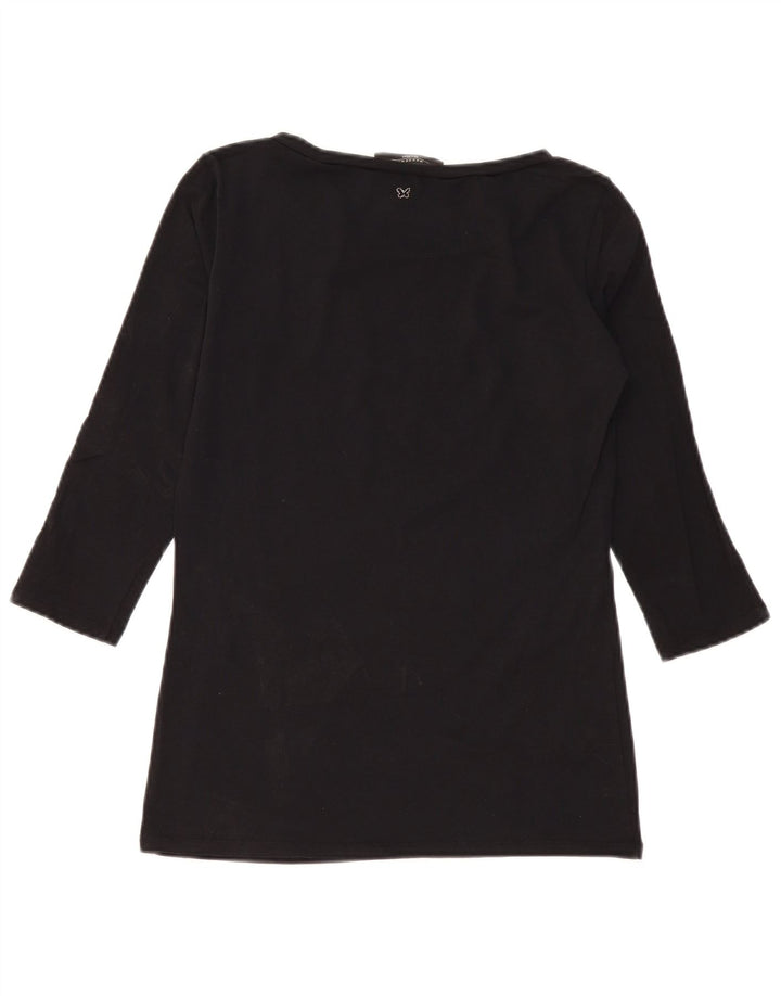 Max Mara Haut de week-end pour femme à manches 3/4 UK 12 Medium Noir