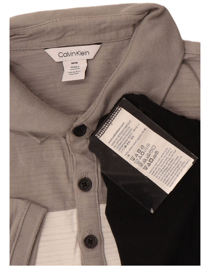 CALVIN KLEIN Polo Homme Noir Moyen Colourblock Coton