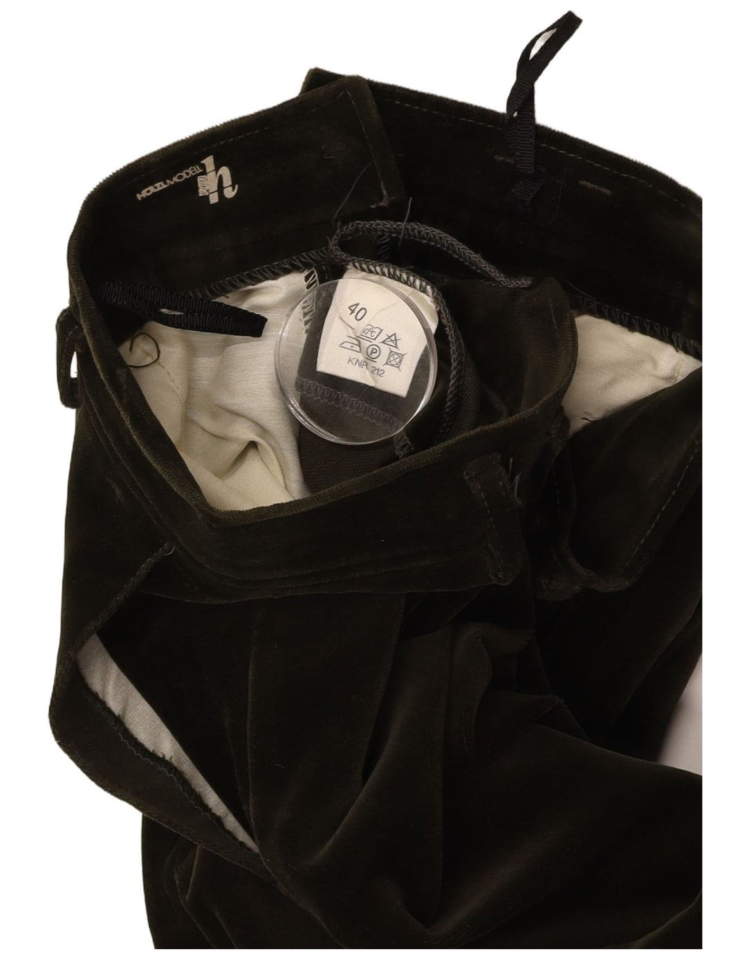 VINTAGE Pantalon velours étrier femme EU 40 Moyen W27 L29 Coton vert