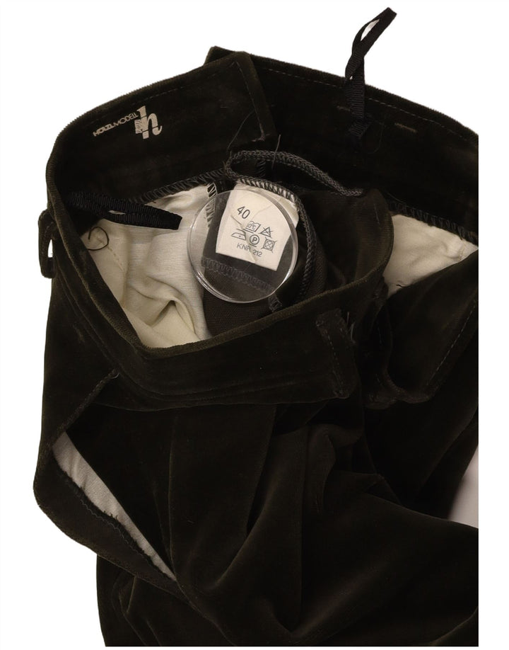 VINTAGE Pantalon velours étrier femme EU 40 Moyen W27 L29 Coton vert