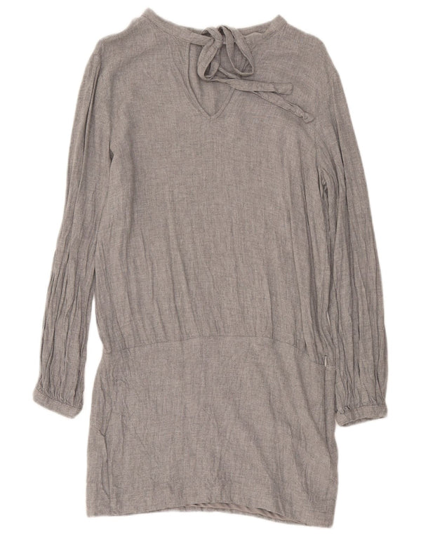 Zara Womens Trafaluc Robe à manches longues et taille basse UK 14 Gris moyen