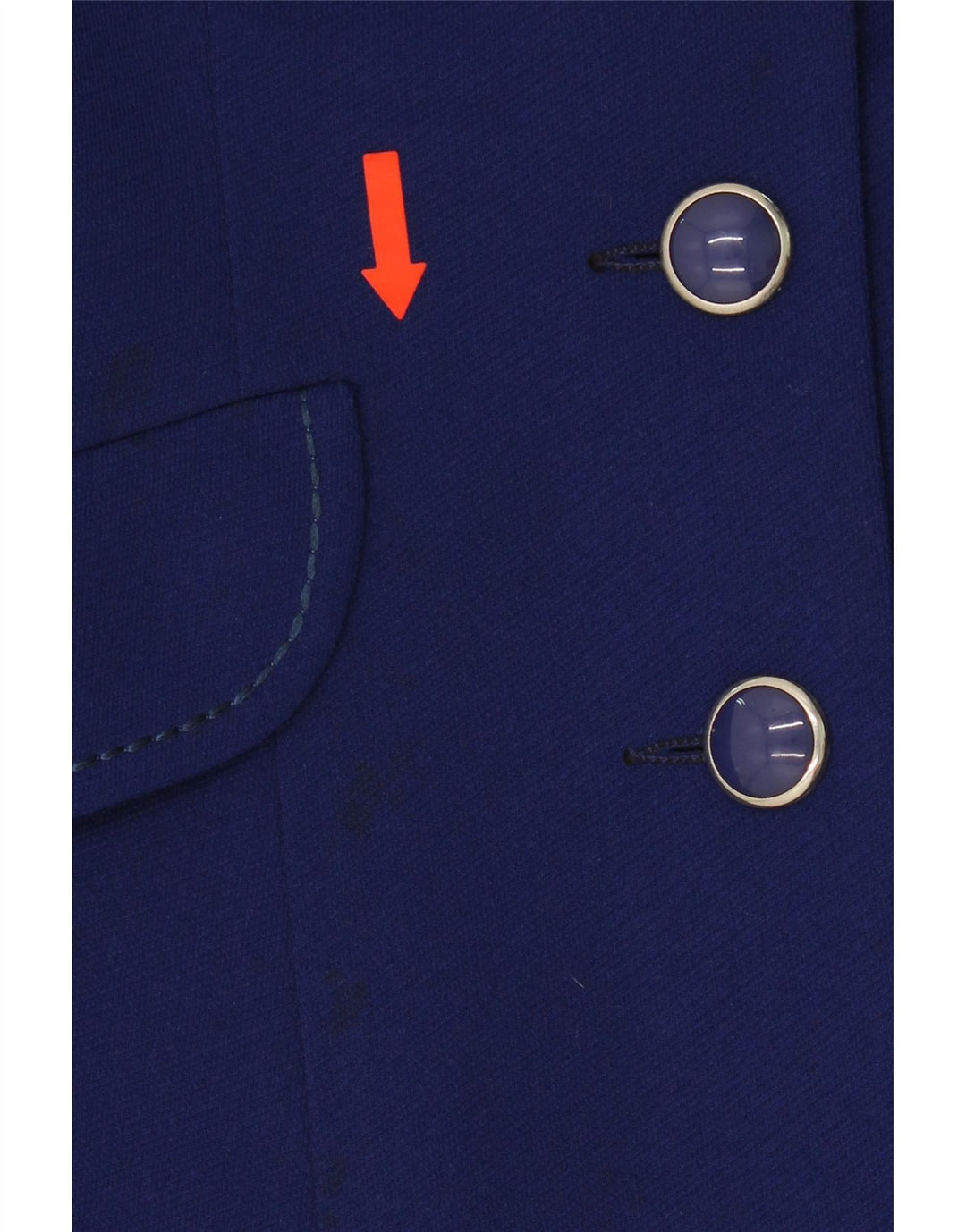 ADMYRA Womens 3 Button Blazer Jacket UK 12 Medium Navy Blue Polyester Vintage Admyra and Second-Hand Admyra from Messina Hembry 