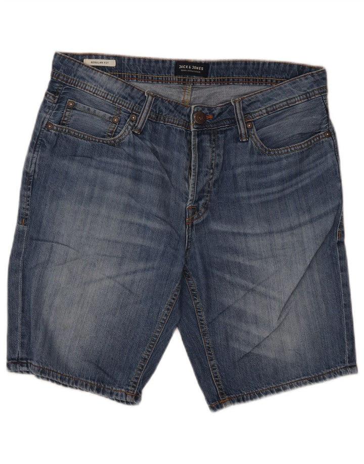 Jack & Jones Short en Jean Coupe Regular Homme Small W30 Bleu