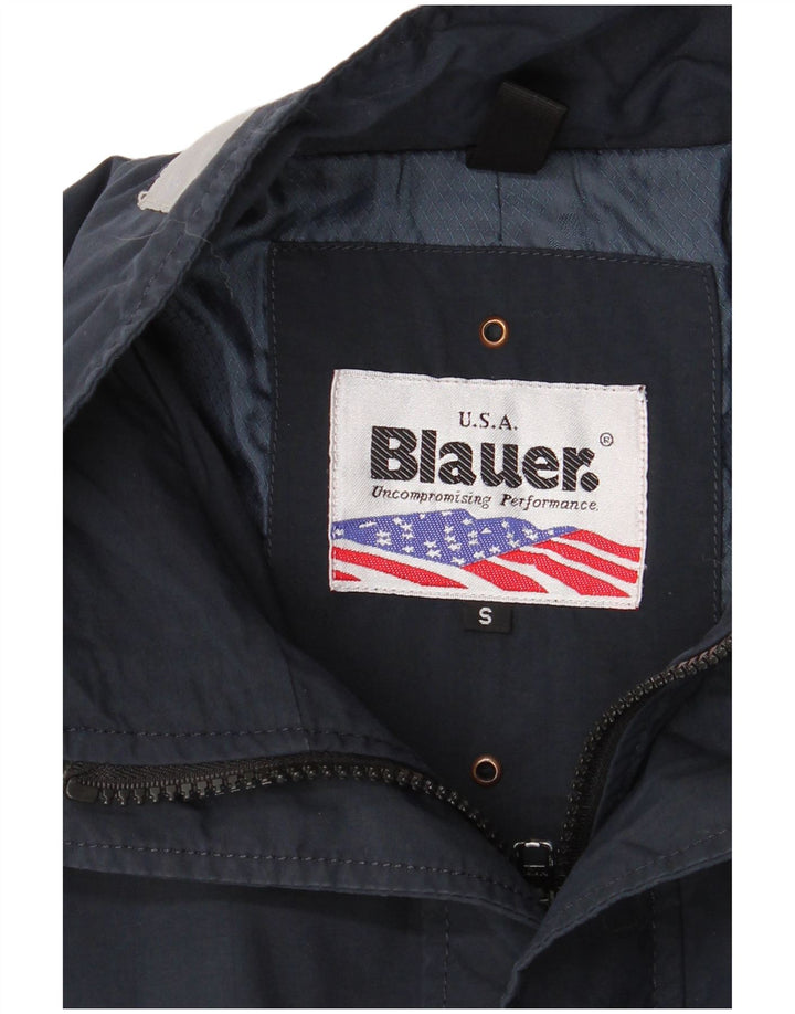 Blauer Veste Bomber Homme UK 36 Petit Bleu Marine Colourblock