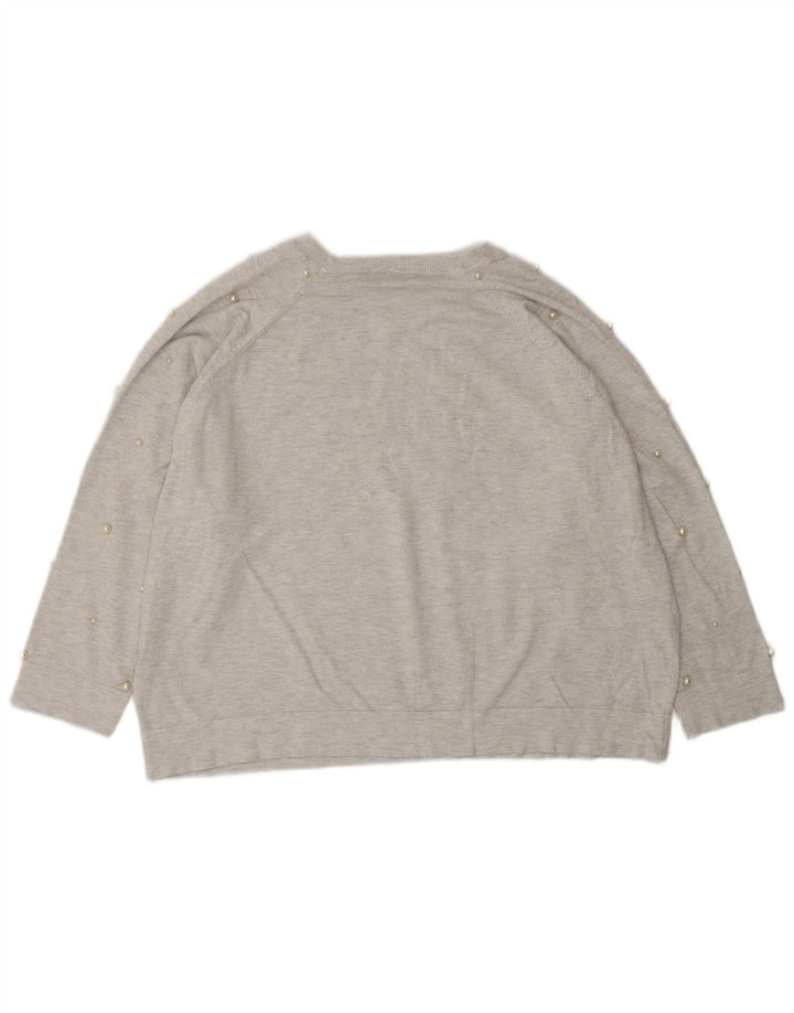ZARA Pull surdimensionné à col bateau pour femme UK 14 Gris moyen