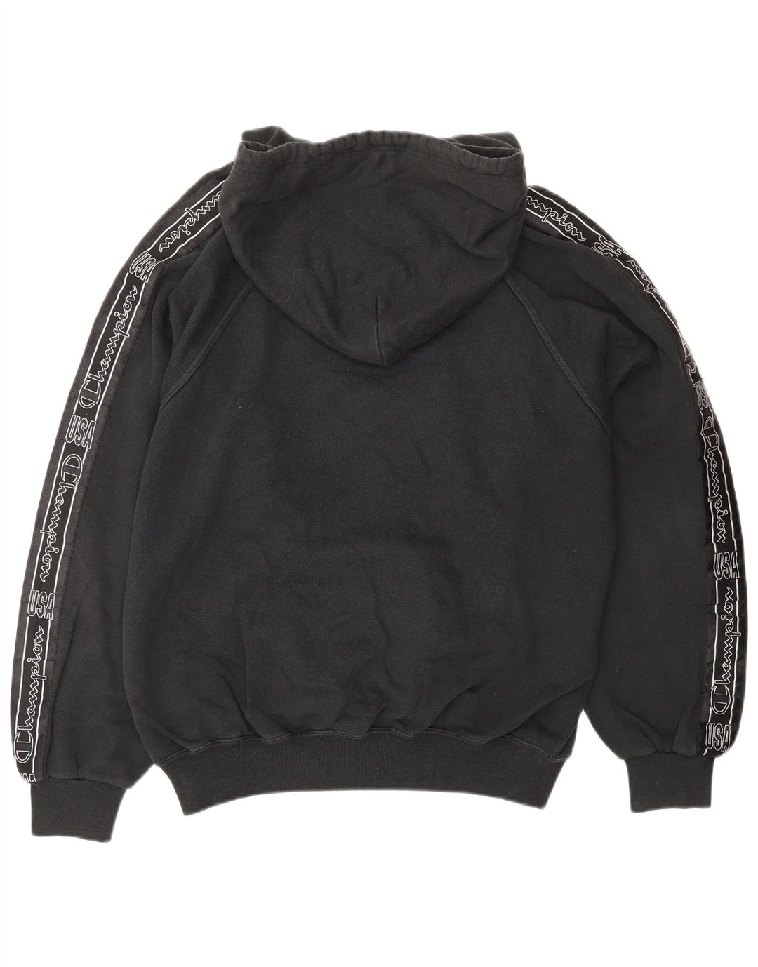 CHAMPION Pull à Capuche Graphique Col Zippé Homme Noir Moyen Coton