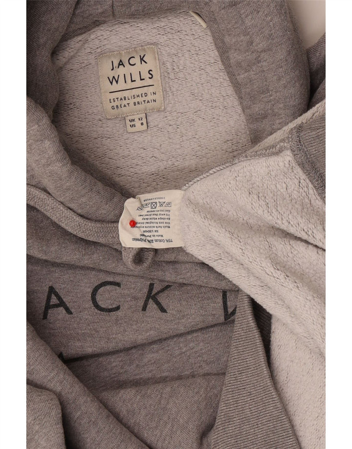 Jack Wills Salcombe Devon Pull à capuche pour femme Gris moyen moucheté UK 12
