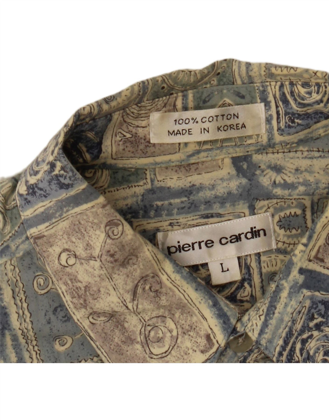 Pierre Cardin Chemise à manches courtes pour hommes grand bleu patchwork coton
