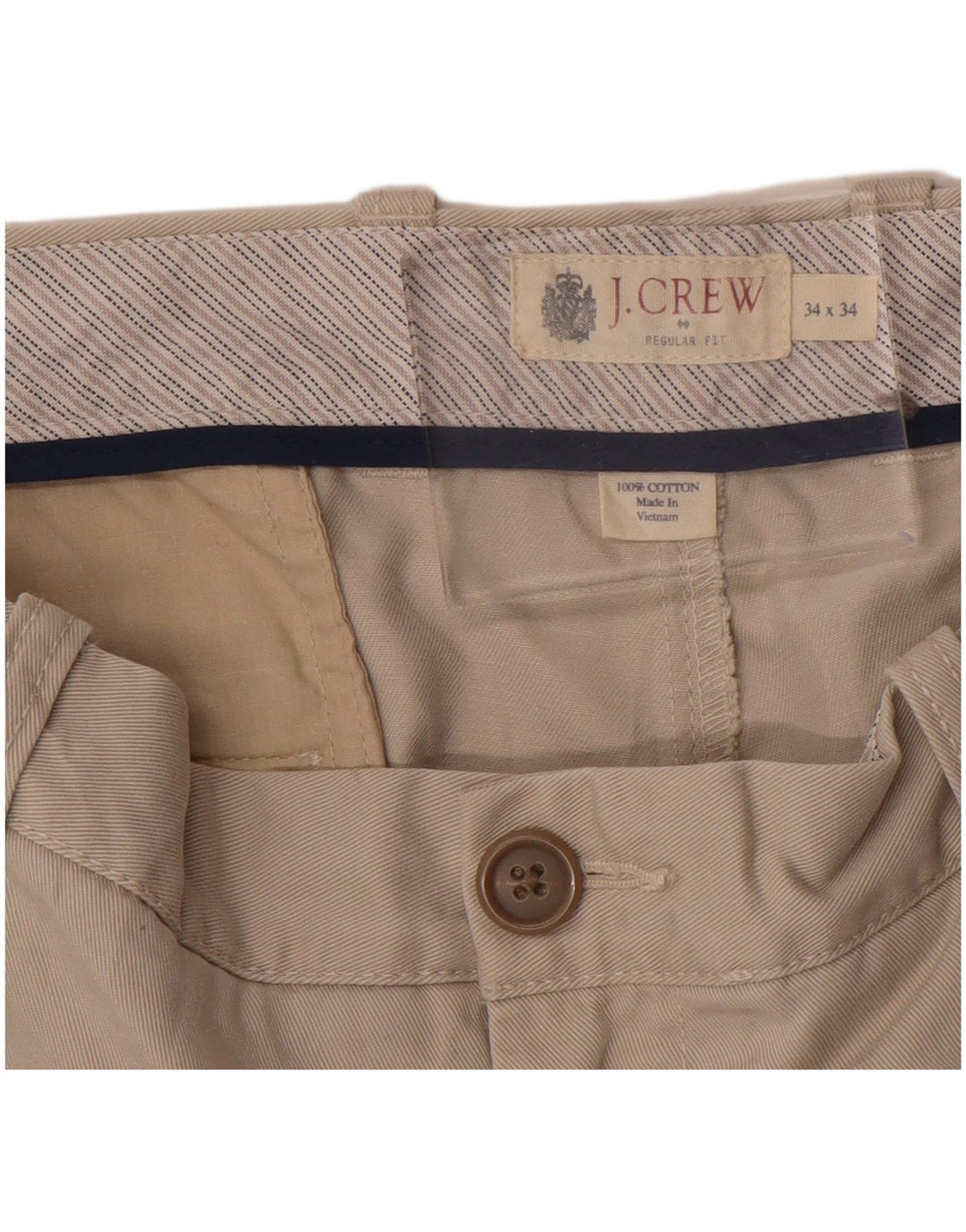 J. Crew Pantalon Chino Droit Coupe Regular Homme W34 L34 Coton Beige
