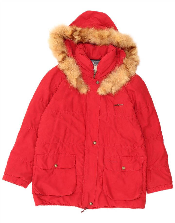 Marina Yachting Manteau rembourré surdimensionné à capuche pour femme UK 12 Rouge moyen
