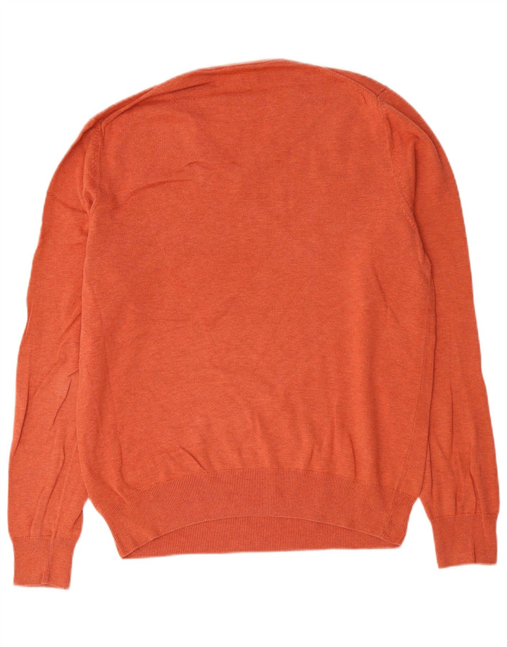 Marks & Spencer Pull col V Homme Orange Moyen Coton