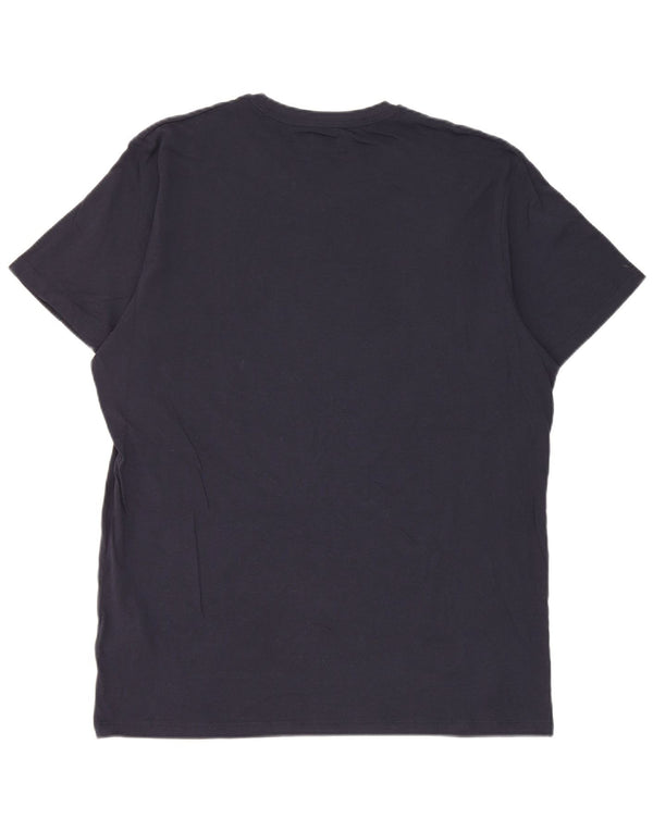 Enrico Coveri T-Shirt Graphique Homme Top XL Bleu Marine Coton