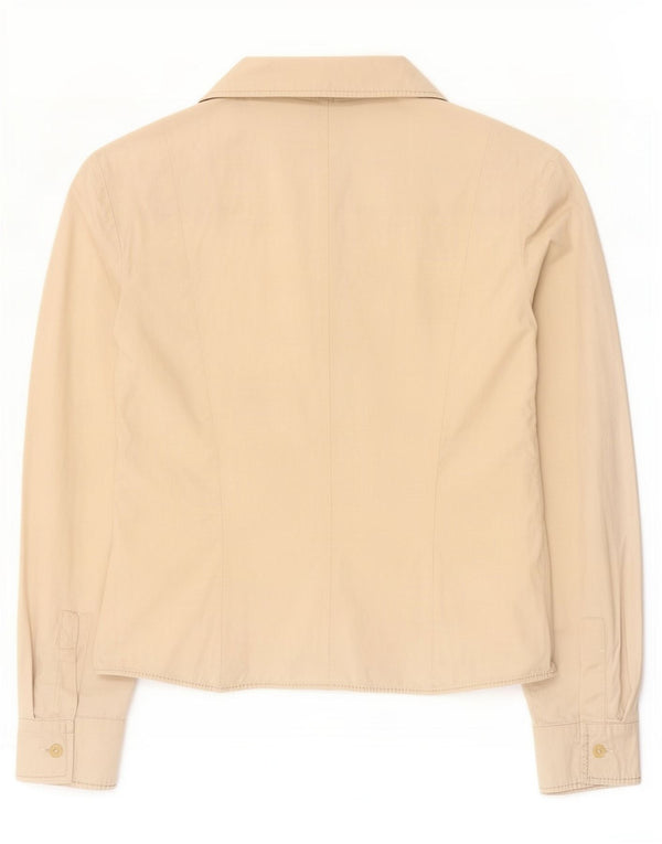 Gianfranco Ferre Chemise Femme UK 10 Petit Coton Beige