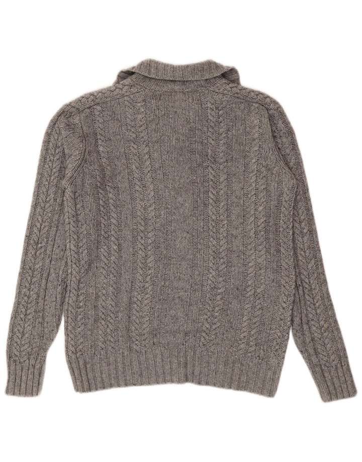 Reiss Pull à Col Boutonné Homme Petit Gris Viscose