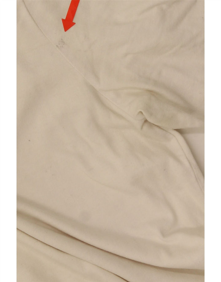 Ellesse Homme T-Shirt Graphique Haut Petit Blanc Cassé Coton