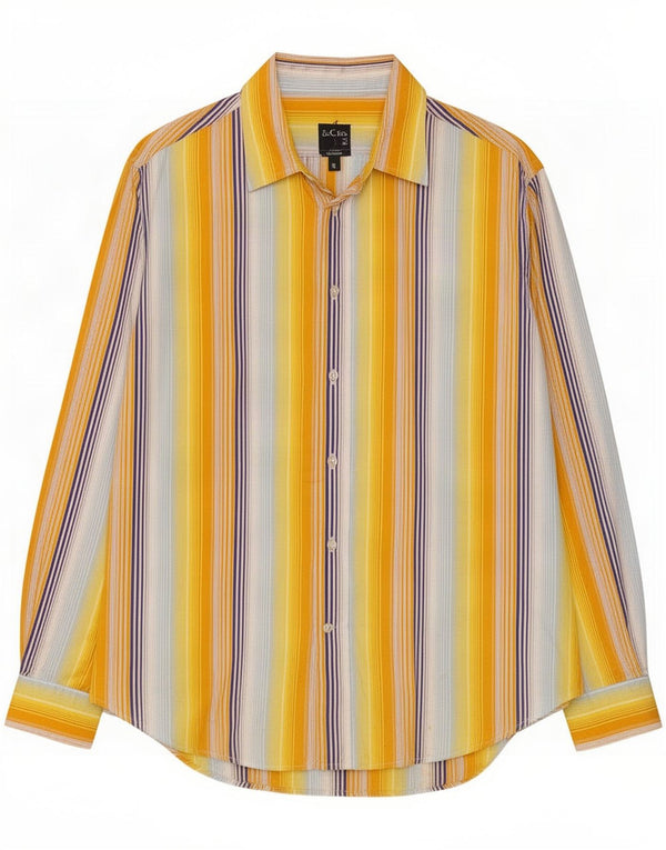 Massimo Dutti Chemise Homme Taille 42 Large Jaune Rayé