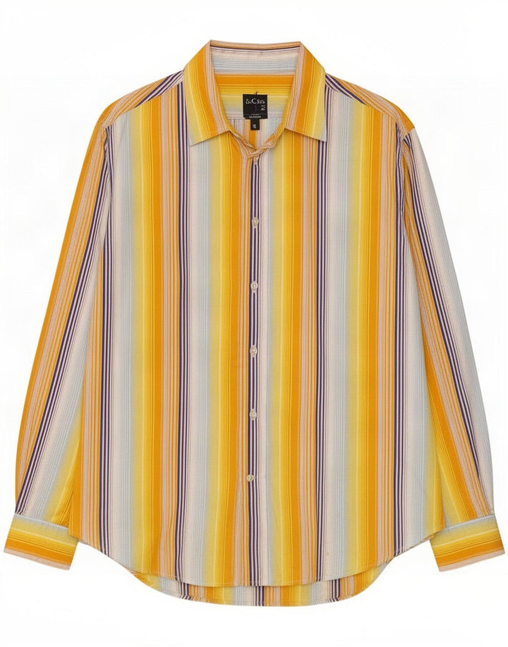Massimo Dutti Chemise Homme Taille 42 Large Jaune Rayé