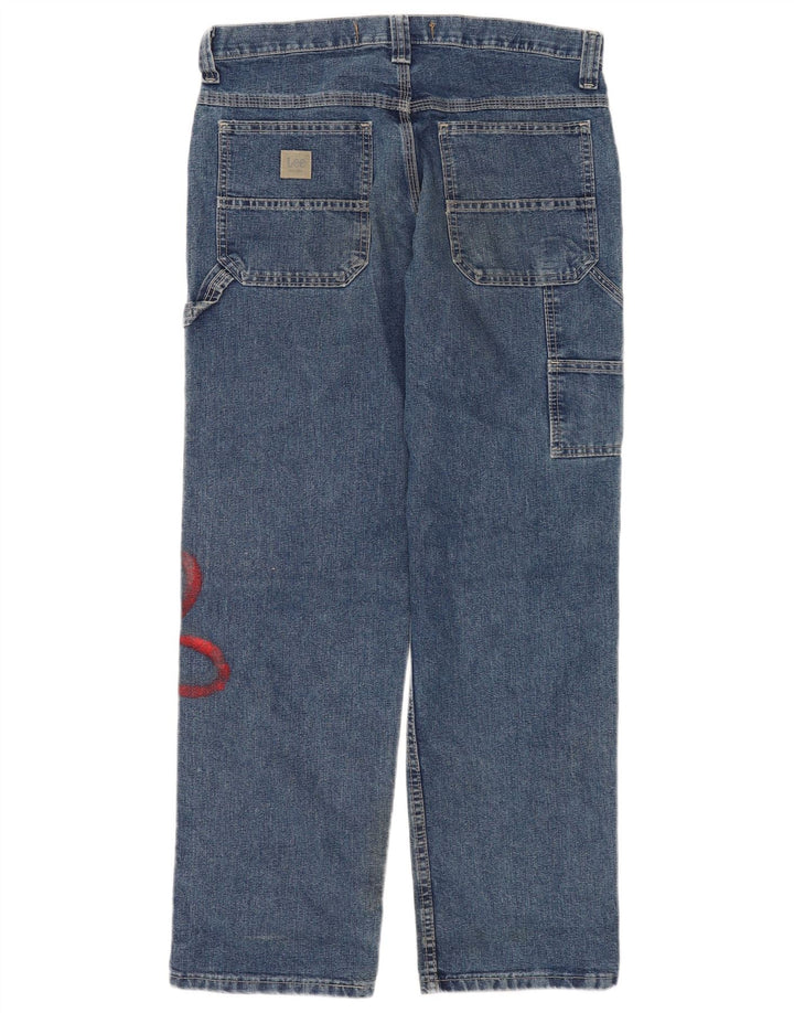 Lee Jean droit cargo femme W32 L30 coton fleuri bleu