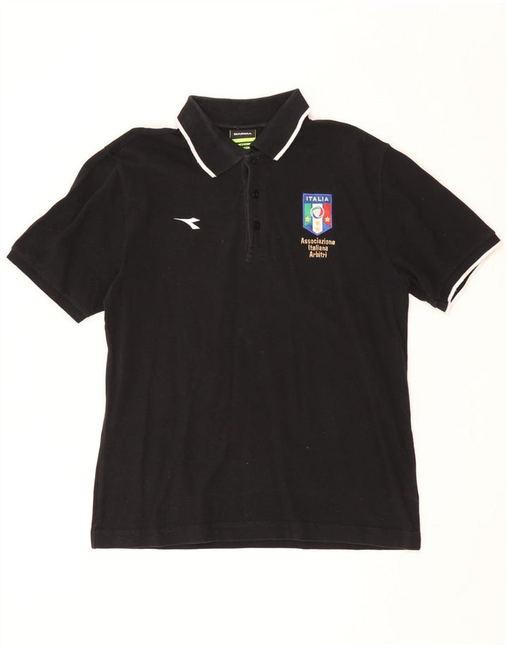 DIADORA Polo Graphique Italia Homme Noir Moyen Coton