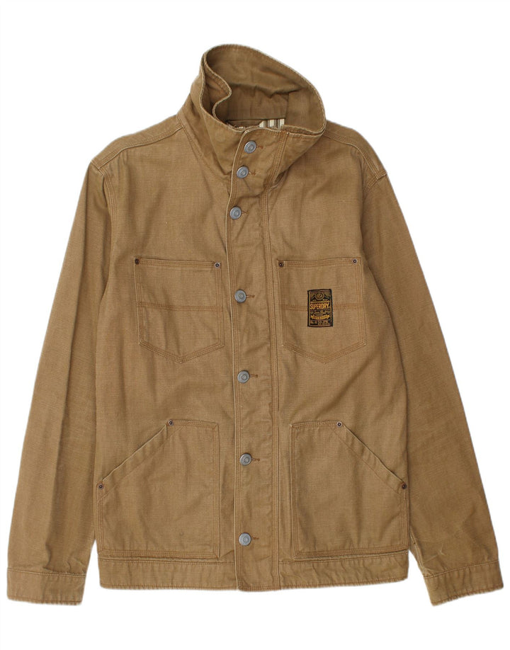 SUPERDRY Veste utilitaire pour hommes UK 40 Large Beige Coton