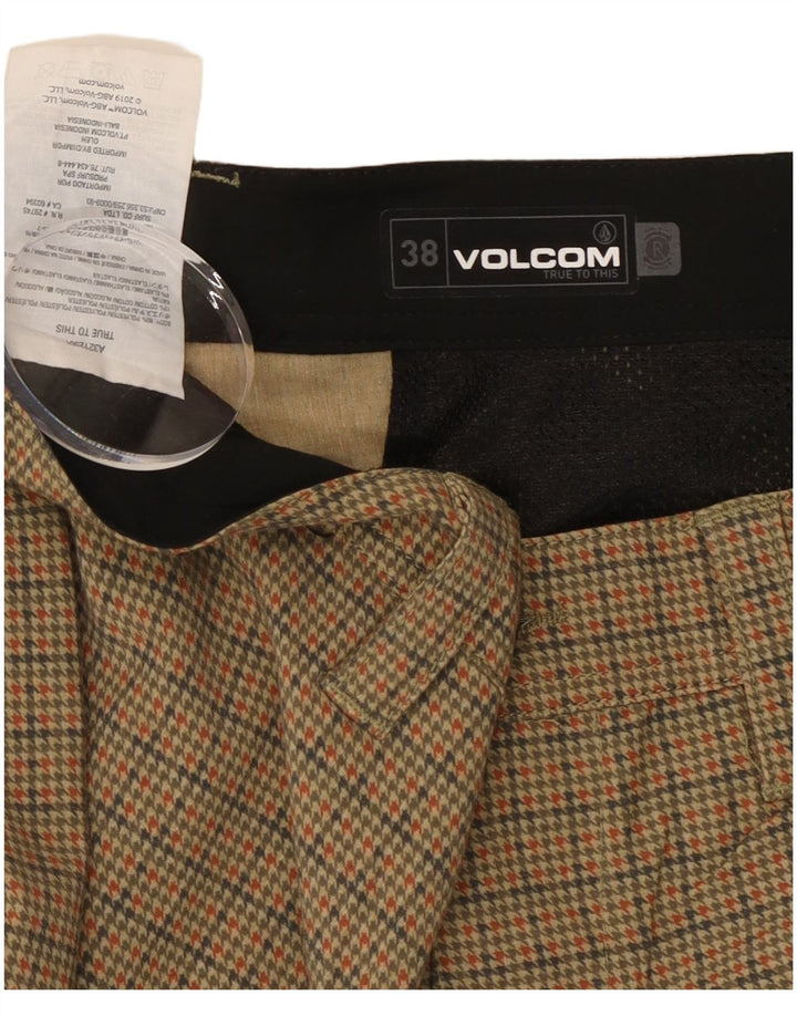 Volcom Short Chino Homme W38 XL Beige Pied-de-Poule Polyester