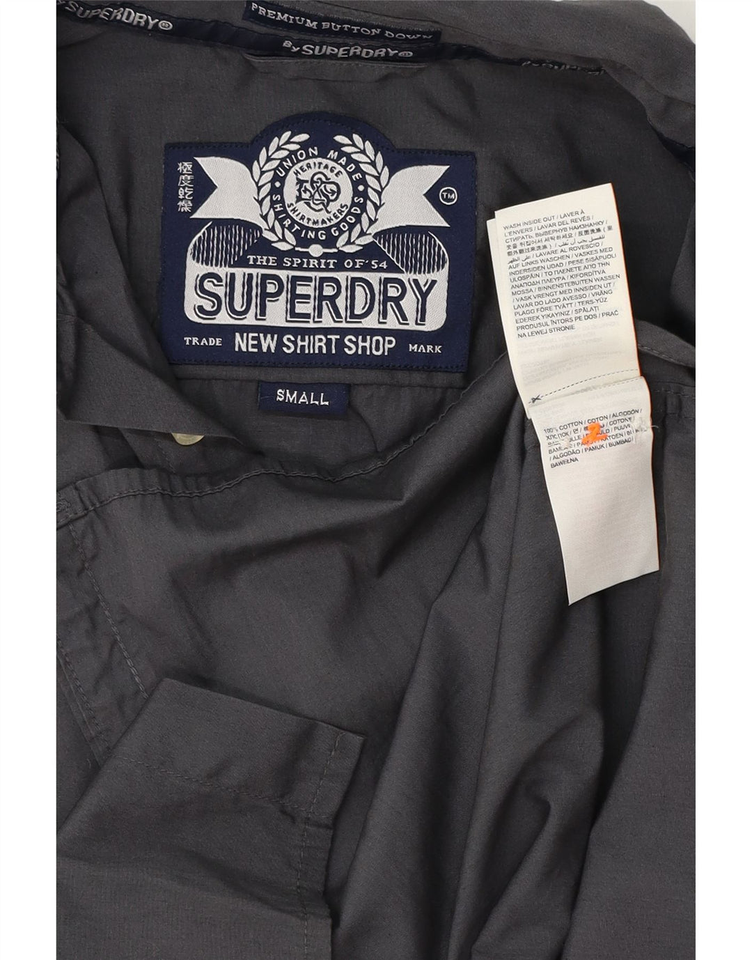 SUPERDRY Womens Short Sleeve Shirt UK 10 Small Grey Cotton Vintage Superdry and Second-Hand Superdry from Messina Hembry 