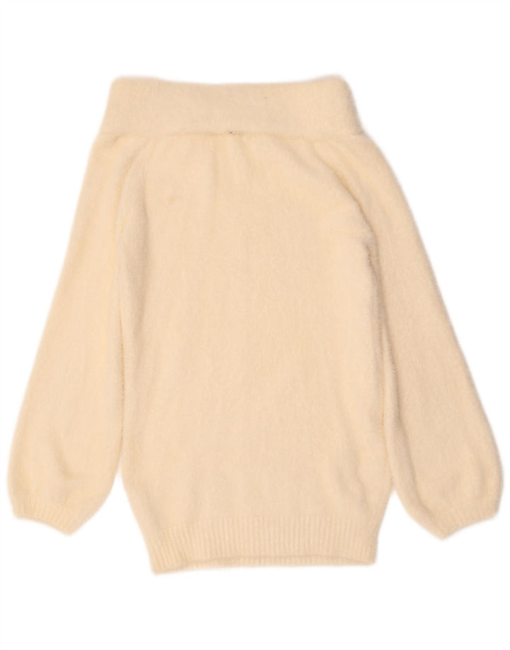 Guess Pull surdimensionné à col roulé pour femme UK 4 XS Blanc cassé Polyamide
