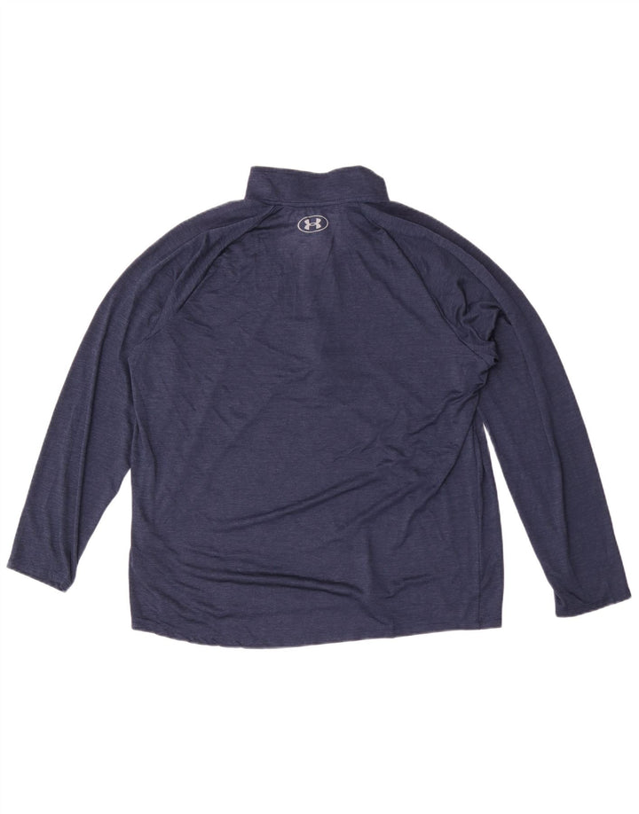 Under Armour Haut de survêtement à col zippé pour femme UK 18 XL Bleu marine