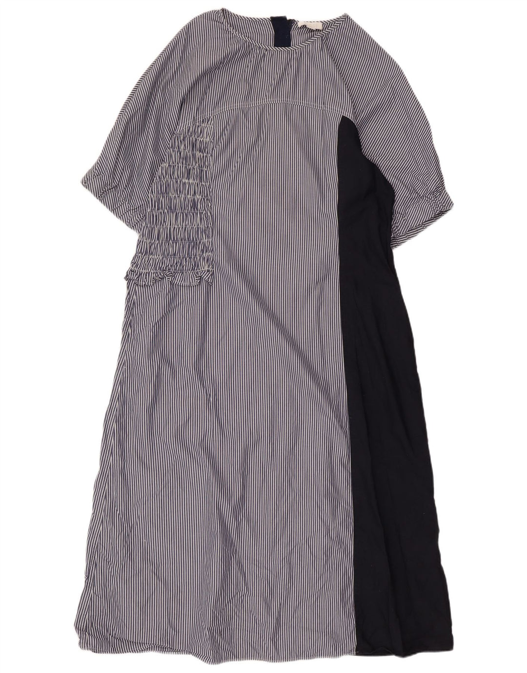 COS Robe longue femme EU 44 XL Bleu marine en coton à fines rayures