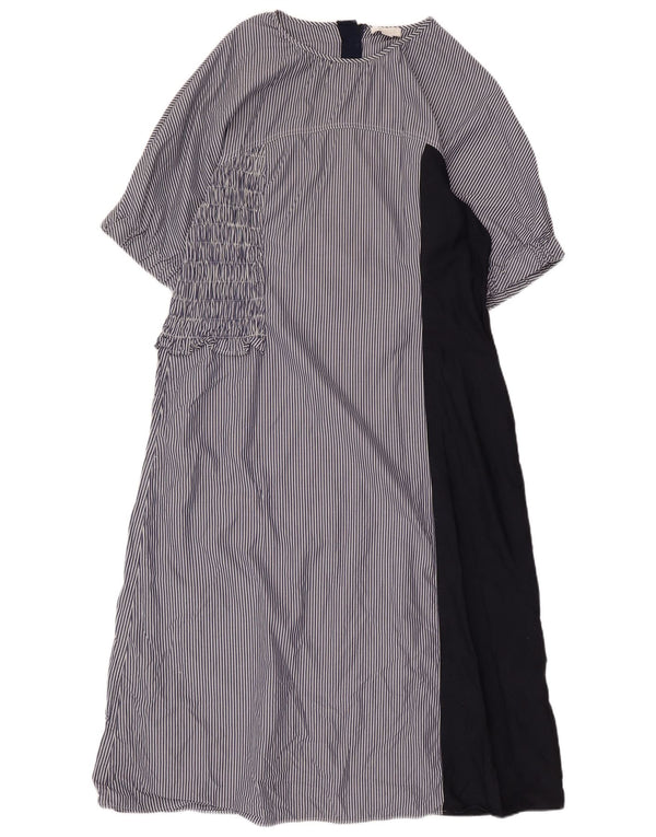 COS Womens Maxi Dress EU 44 XL Navy Blue Pinstripe Cotton