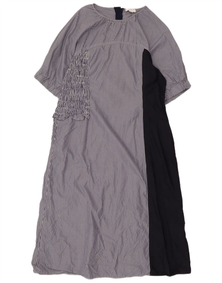 COS Robe longue femme EU 44 XL Bleu marine en coton à fines rayures