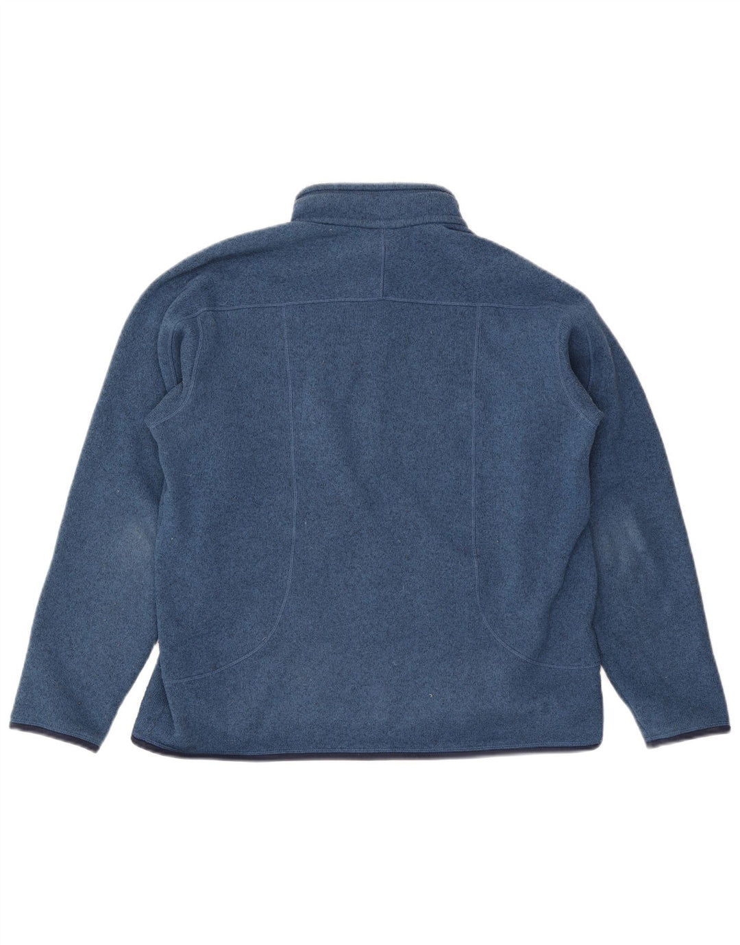 Patagonia Hommes Zip Neck Sweatshirt Jumper Grand Bleu Polyester