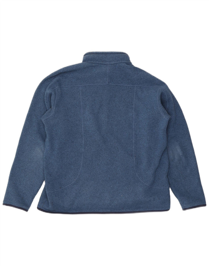 Patagonia Hommes Zip Neck Sweatshirt Jumper Grand Bleu Polyester