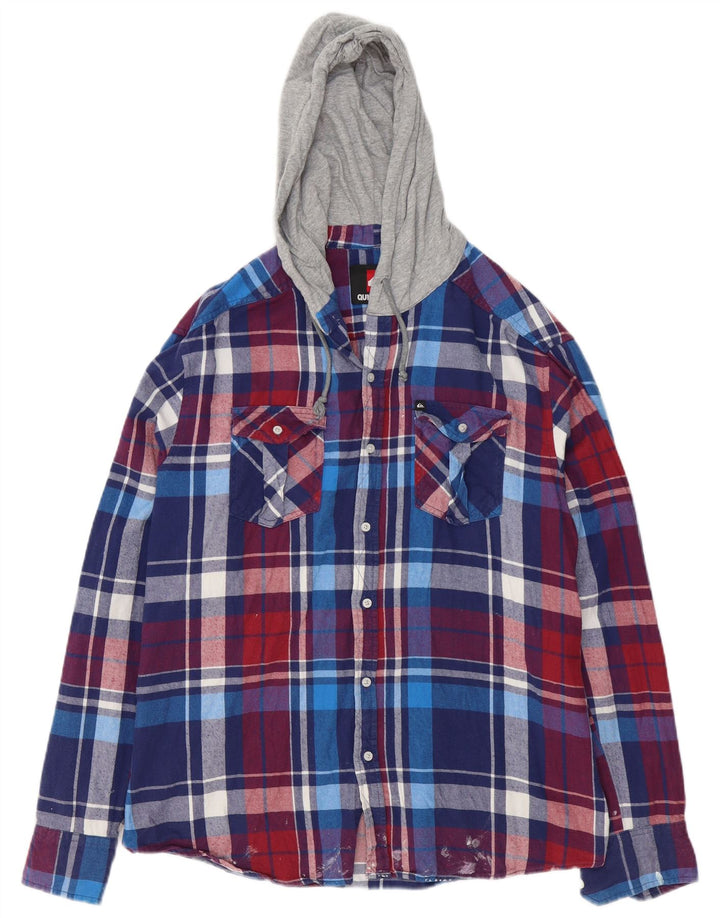 Quiksilver Chemise à capuche en flanelle pour homme, grands carreaux multicolores
