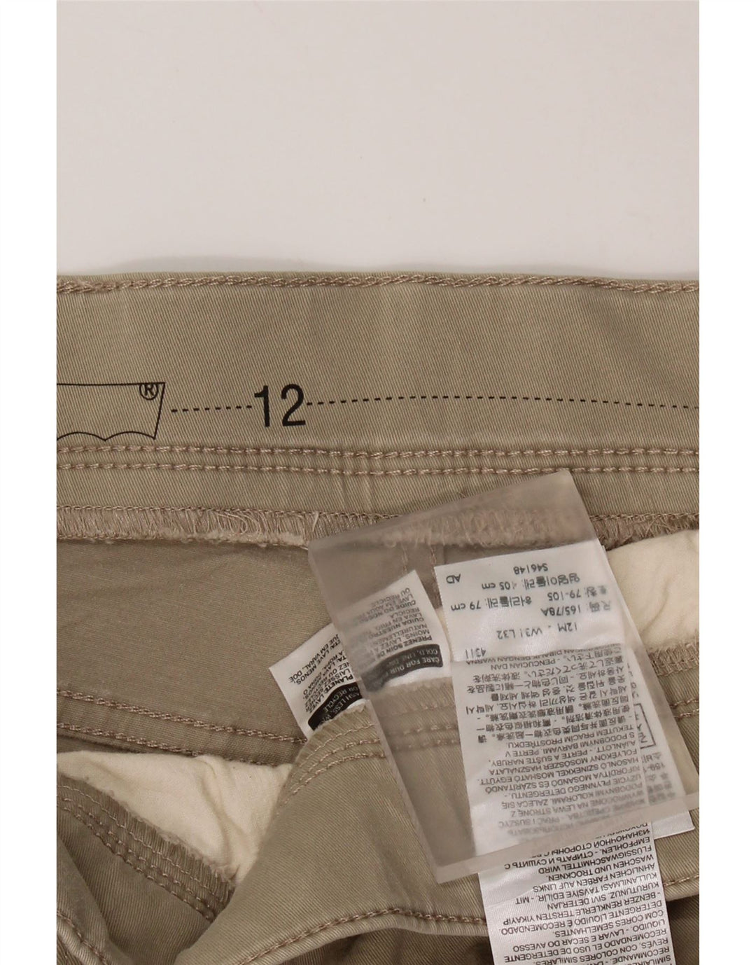 LEVI'S Pantalon décontracté skinny pour femme US 12 Large W31 L29 Coton beige