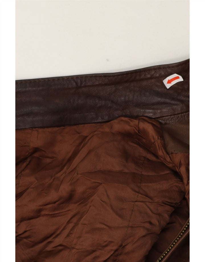 VINTAGE Mens Leather Jacket UK 40 Large Brown Leather Vintage Vintage and Second-Hand Vintage from Messina Hembry 
