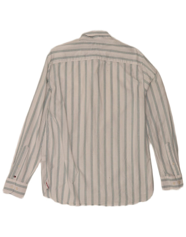 Tommy Hilfiger Chemise Regular Fit Homme Coton Rayé Blanc Moyen