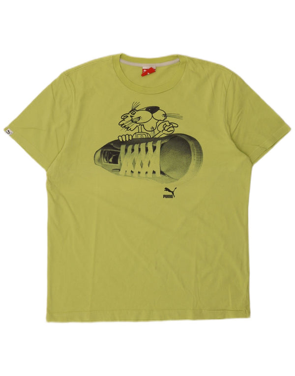 Puma T-Shirt Graphique Homme Vert Taille L
