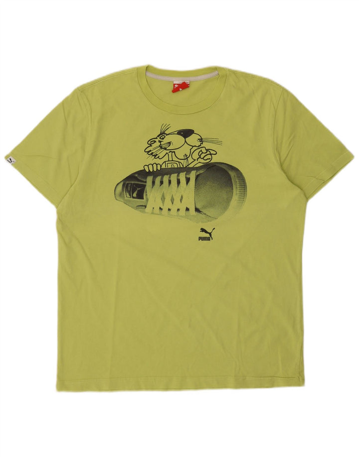 Puma T-Shirt Graphique Homme Vert Taille L