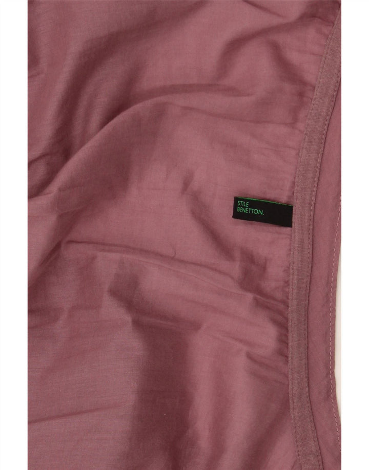 Benetton Chemisier Top UK 44 Rose Moyen Femme