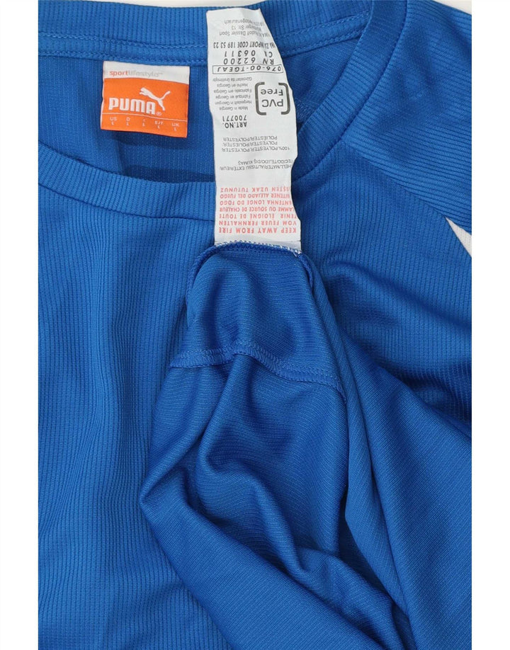 Puma Haut à manches longues pour homme en polyester à rayures bleues Large