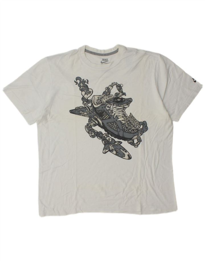 Nike T-shirt graphique coupe standard pour homme XL en coton blanc