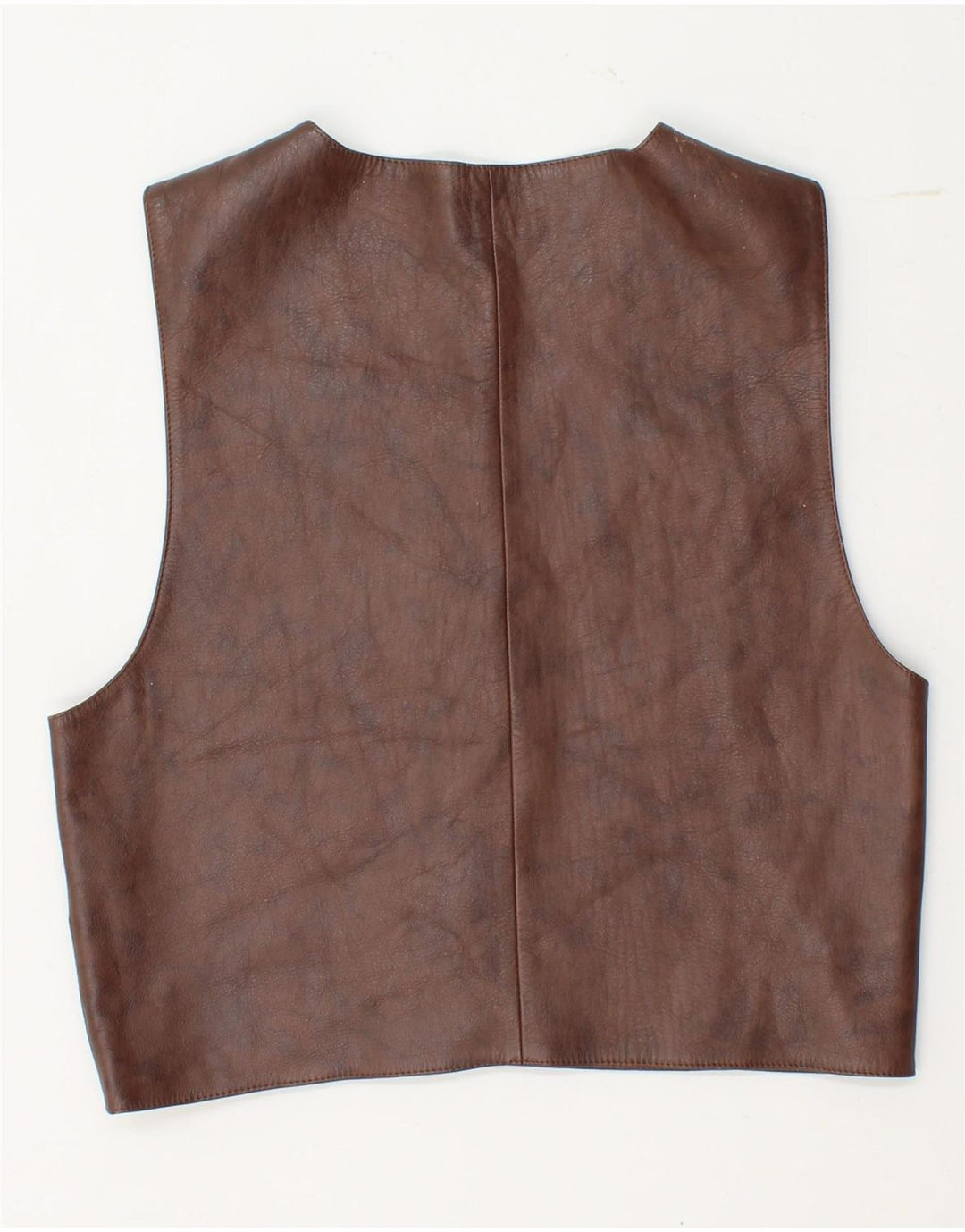 VINTAGE Gilet en cuir femme IT 48 XL Cuir marron