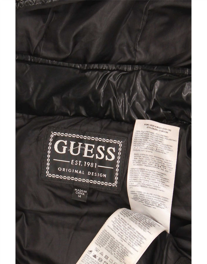 Guess Veste matelassée à capuche fille 13-14 ans Noir Polyuréthane