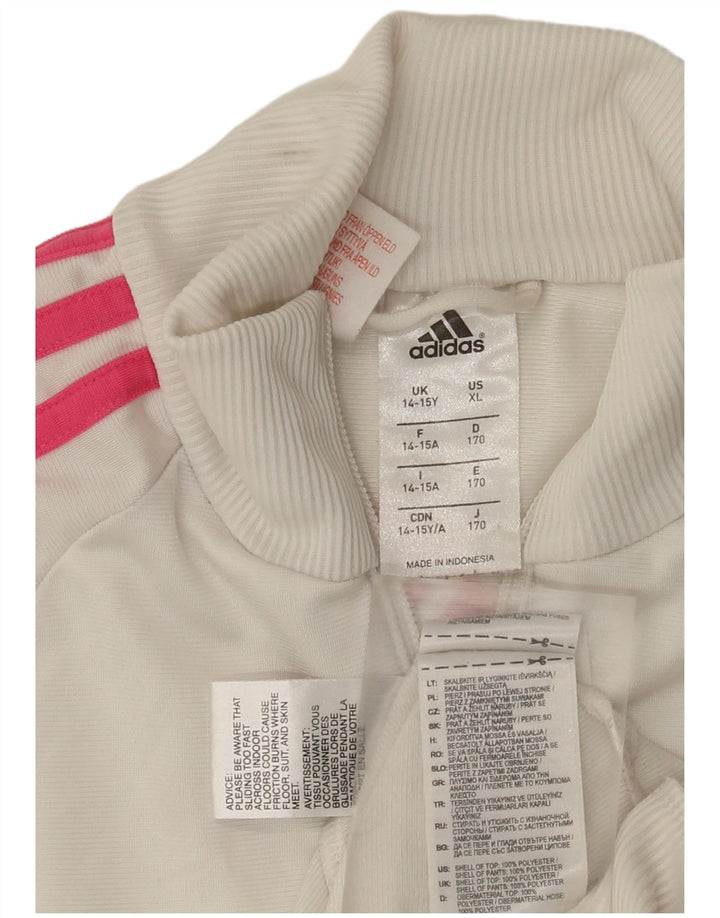 Veste de survêtement Adidas Graphic Fille 14-15 ans Blanc Polyester