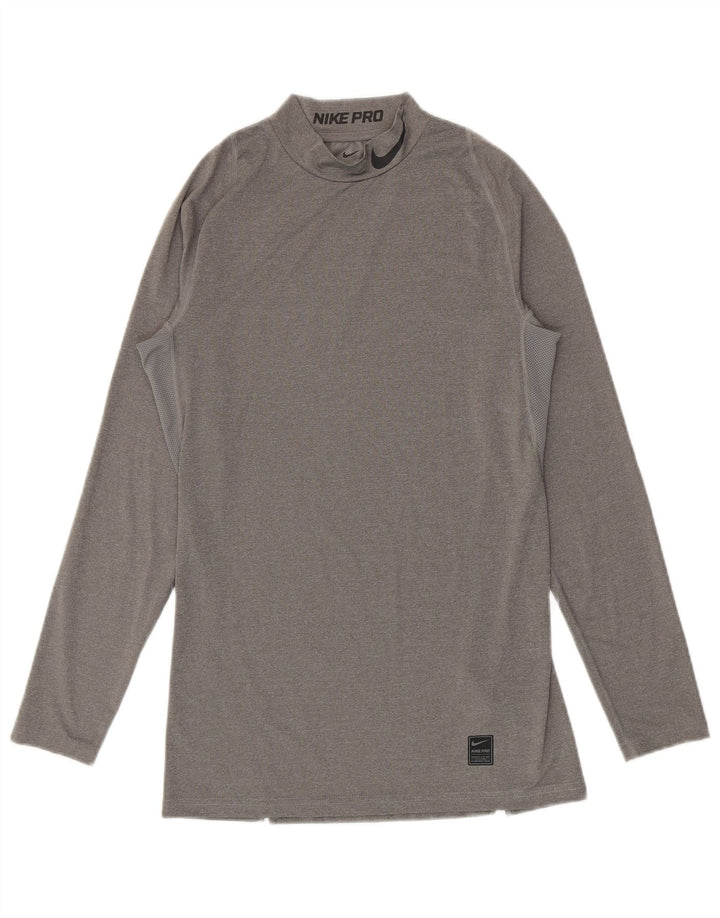 Nike Haut graphique à manches longues pour hommes, grand gris, polyester