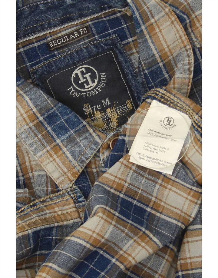 Tom Tompson Chemise Regular Fit Homme Bleu Marine Moyen à Carreaux Coton